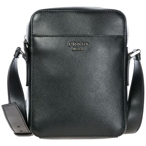 prada man messenger leather bag|prada men's cross body bag.